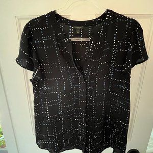 Black and blue Ann Taylor blouse